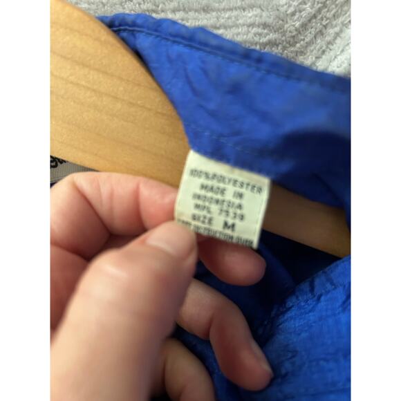 Vintage Diane Von Furstenburg Blue along Sleeve Button Up Retro 80’s - Picture 5 of 5